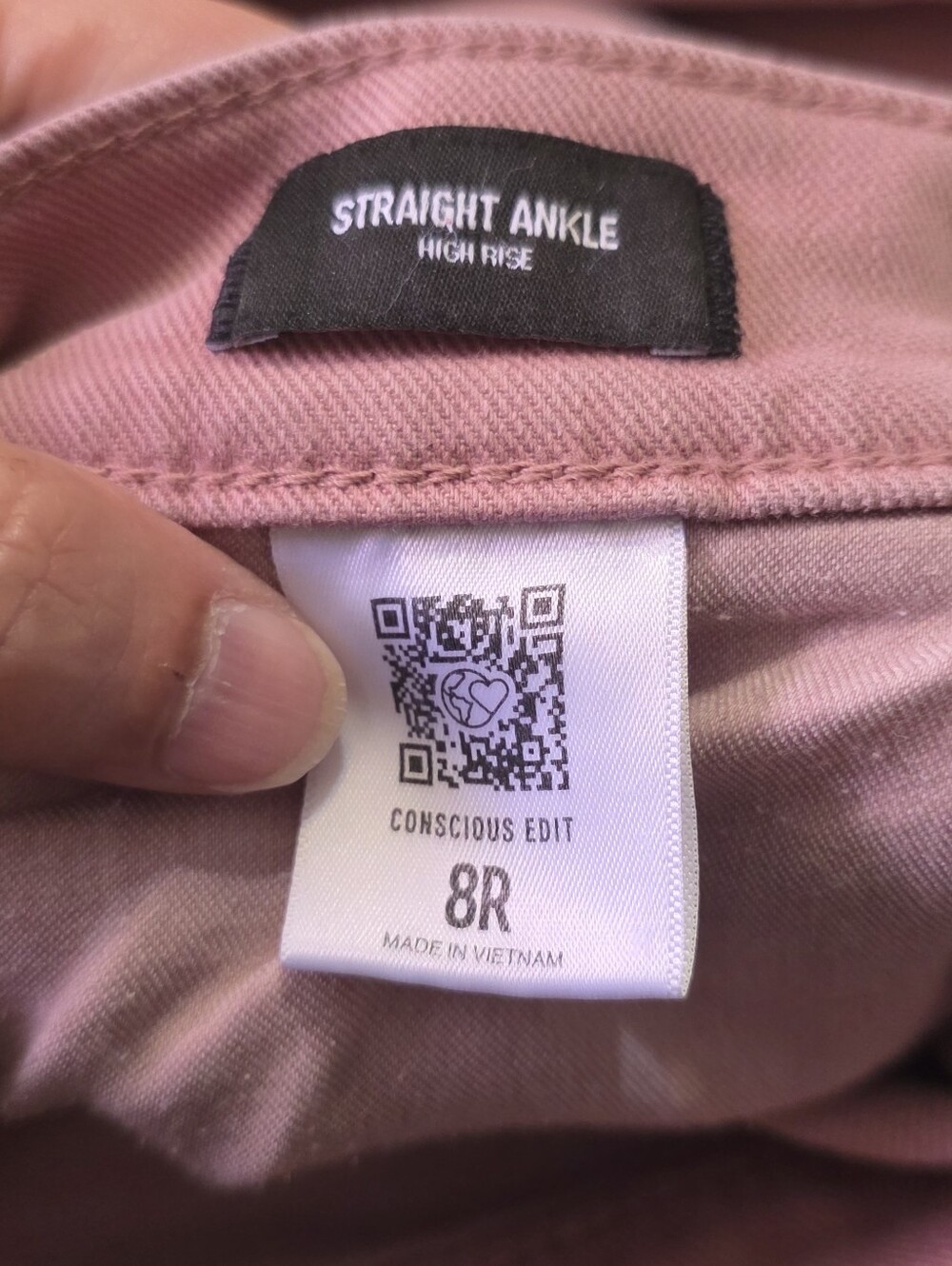 Express High Rise Straight Ankle Jeans Dusty Rose Size 8 - Picture 9 of 12
